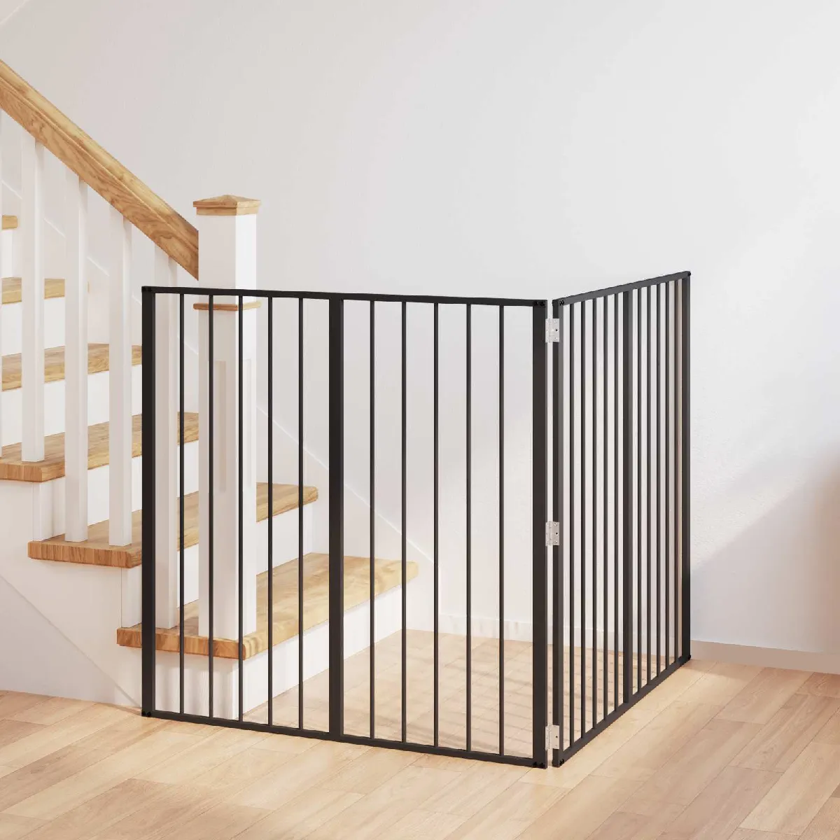 vidaXL Porte pour chien 2 pcs Noir 100 x 100 cm Acier galvanisé