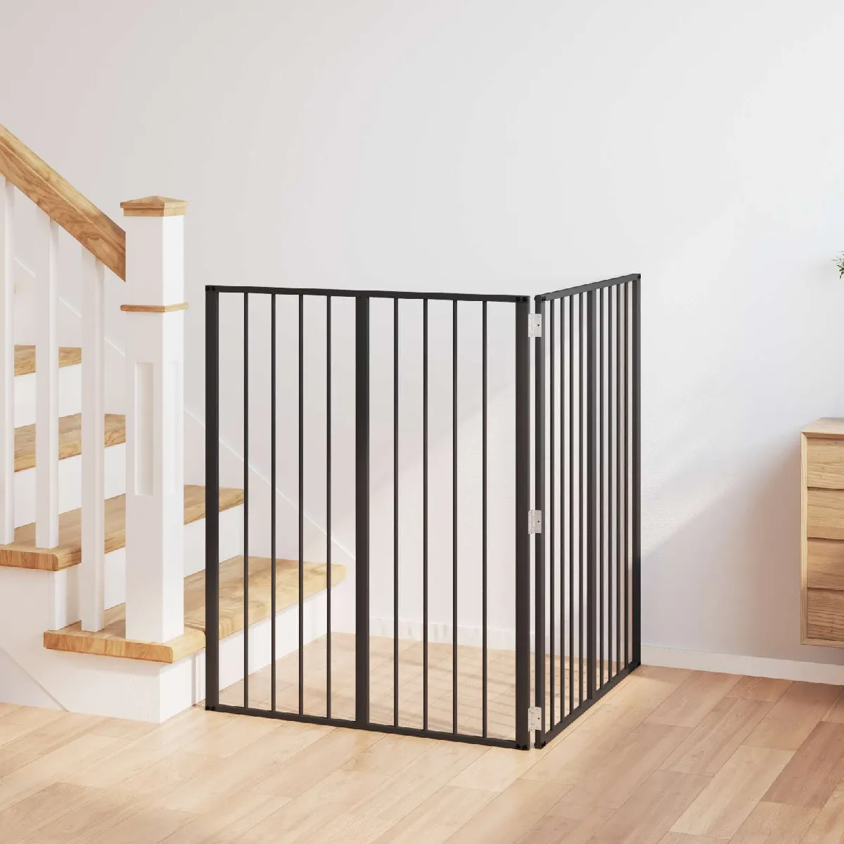 vidaXL Porte pour chien 2 pcs Noir 80 x 100 cm Acier galvanisé