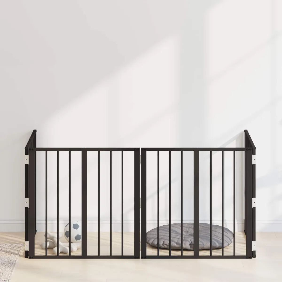vidaXL Porte pour chien 4 pcs Noir 60 x 60 cm Acier galvanisé