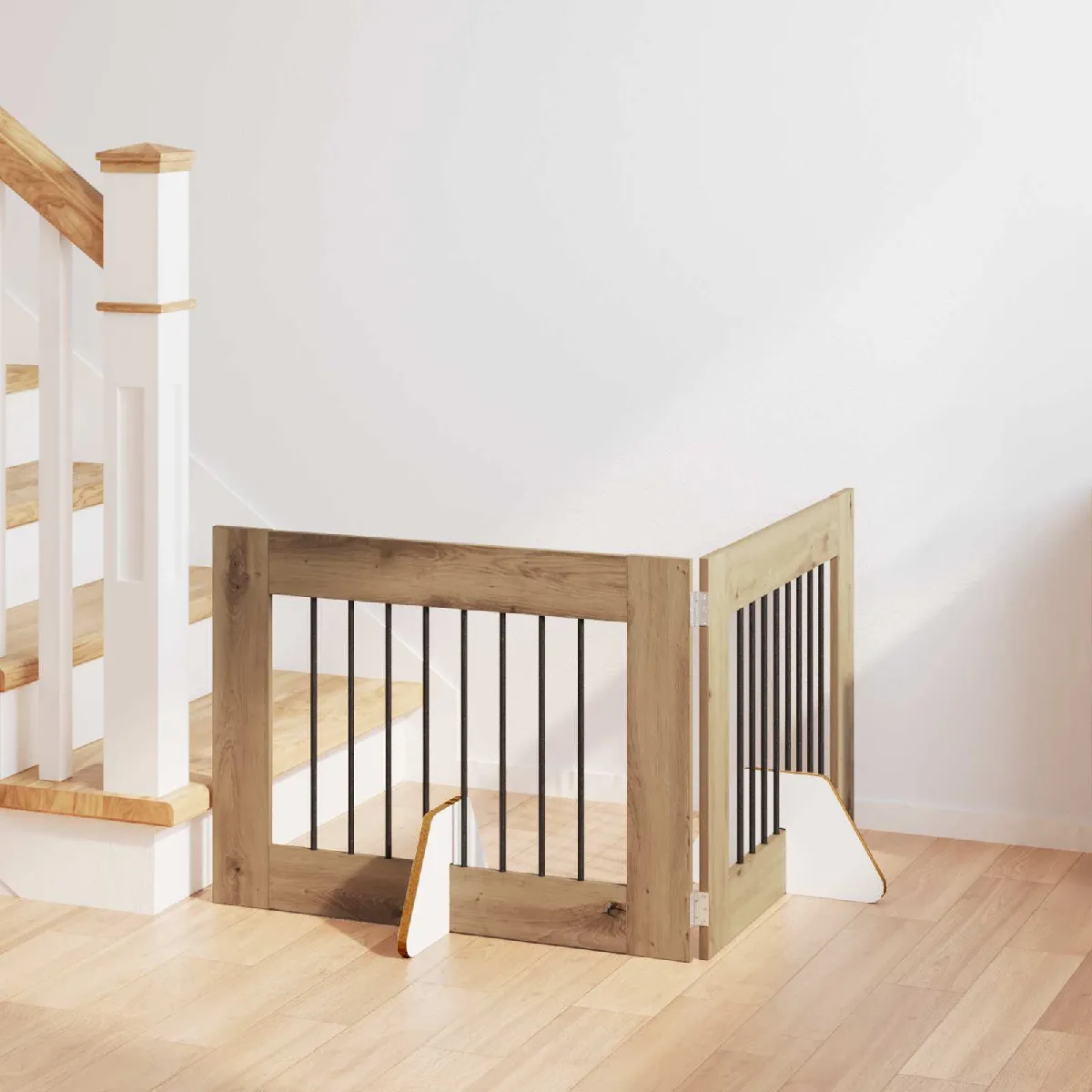 vidaXL Portillon pour chien avec supports 2 pcs Chêne artisanal 892132 - vue 2