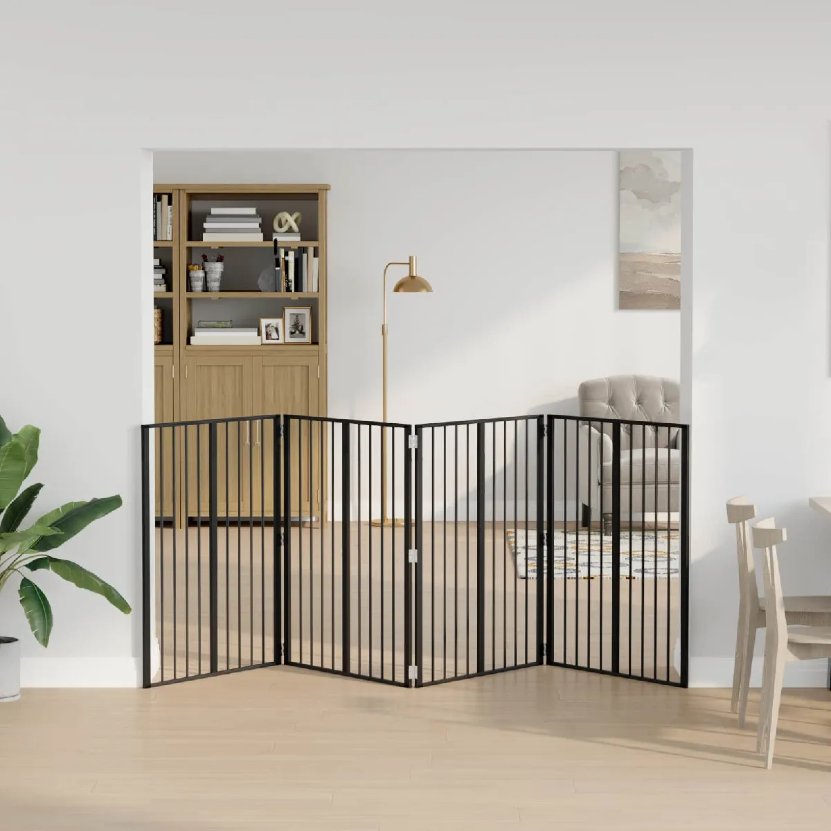 vidaXL Porte pour chien 4 pcs Noir 80 x 100 cm Acier galvanisé