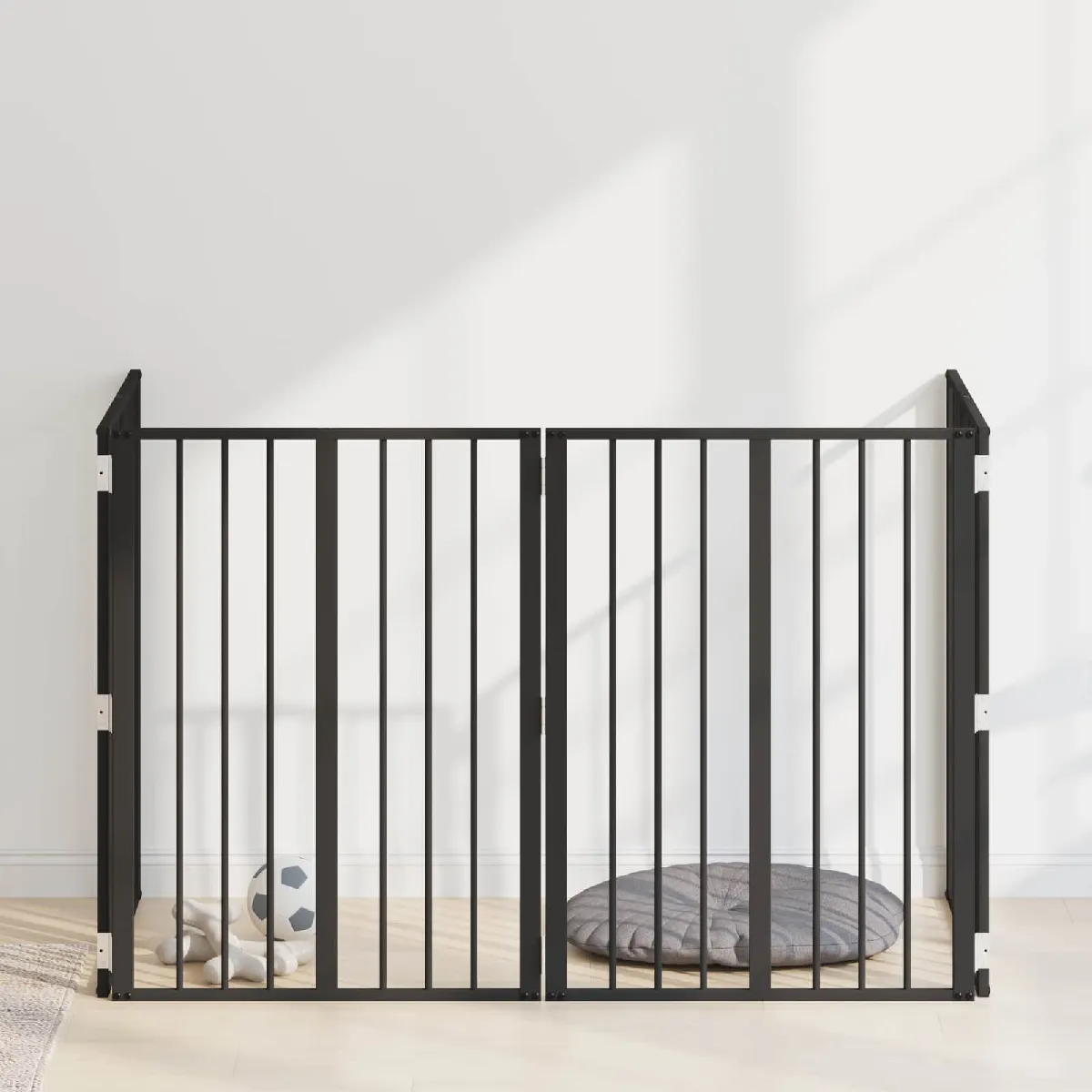 vidaXL Porte pour chien 4 pcs Noir 60 x 80 cm Acier galvanisé