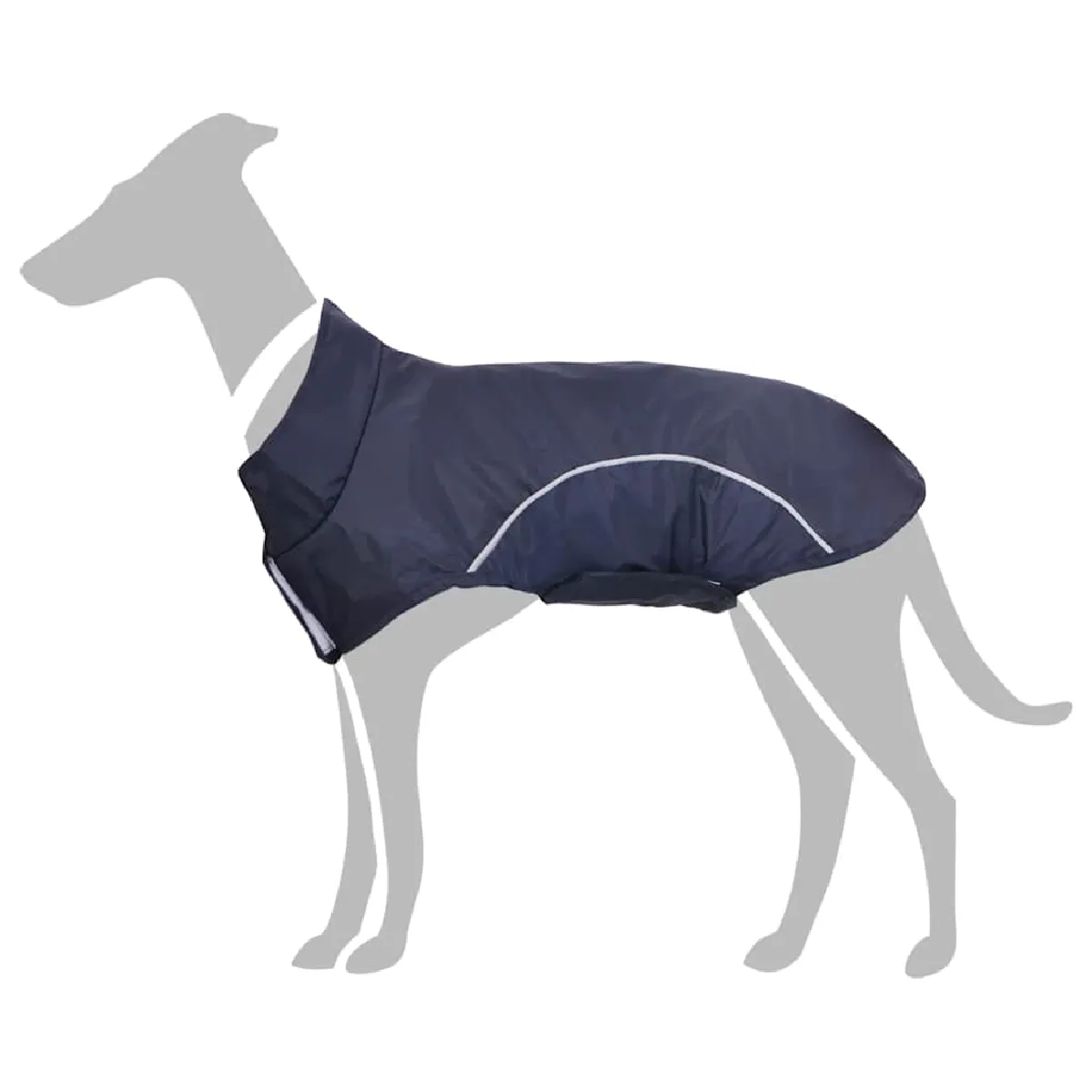 vidaXL Imperméable pour chien avec bandes réfléchissantes polyester bleu marine taille XXS