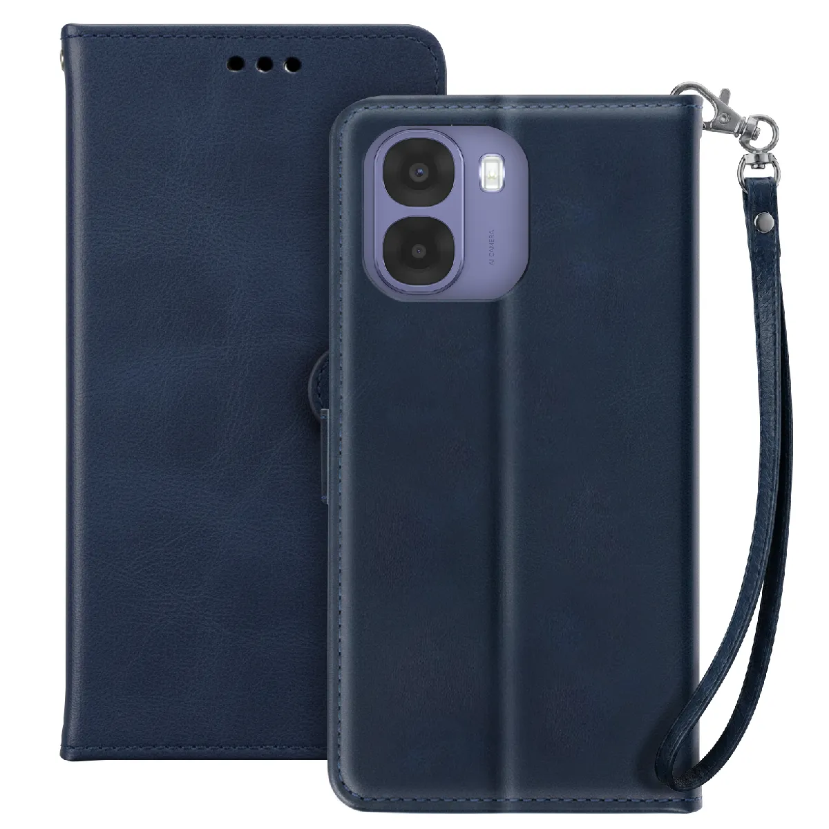 Avizar - Étui Portefeuille - Oppo A6x - Bleu - Image 2