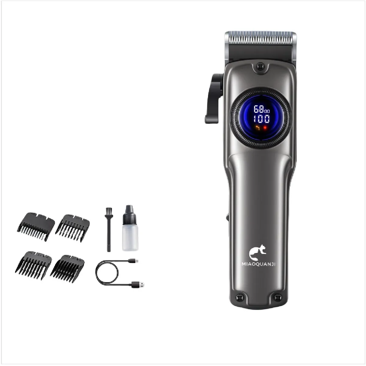 Tondeuse Électrique pour Animaux de Compagnie avec Écran Intelligent - Coupe Précise et Fa