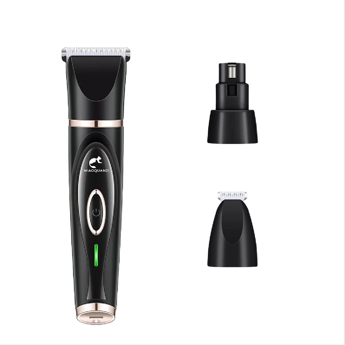 Kit de toilettage pour animaux 3-en-1 : Tondeuse, rasoir, lime à griffes Black