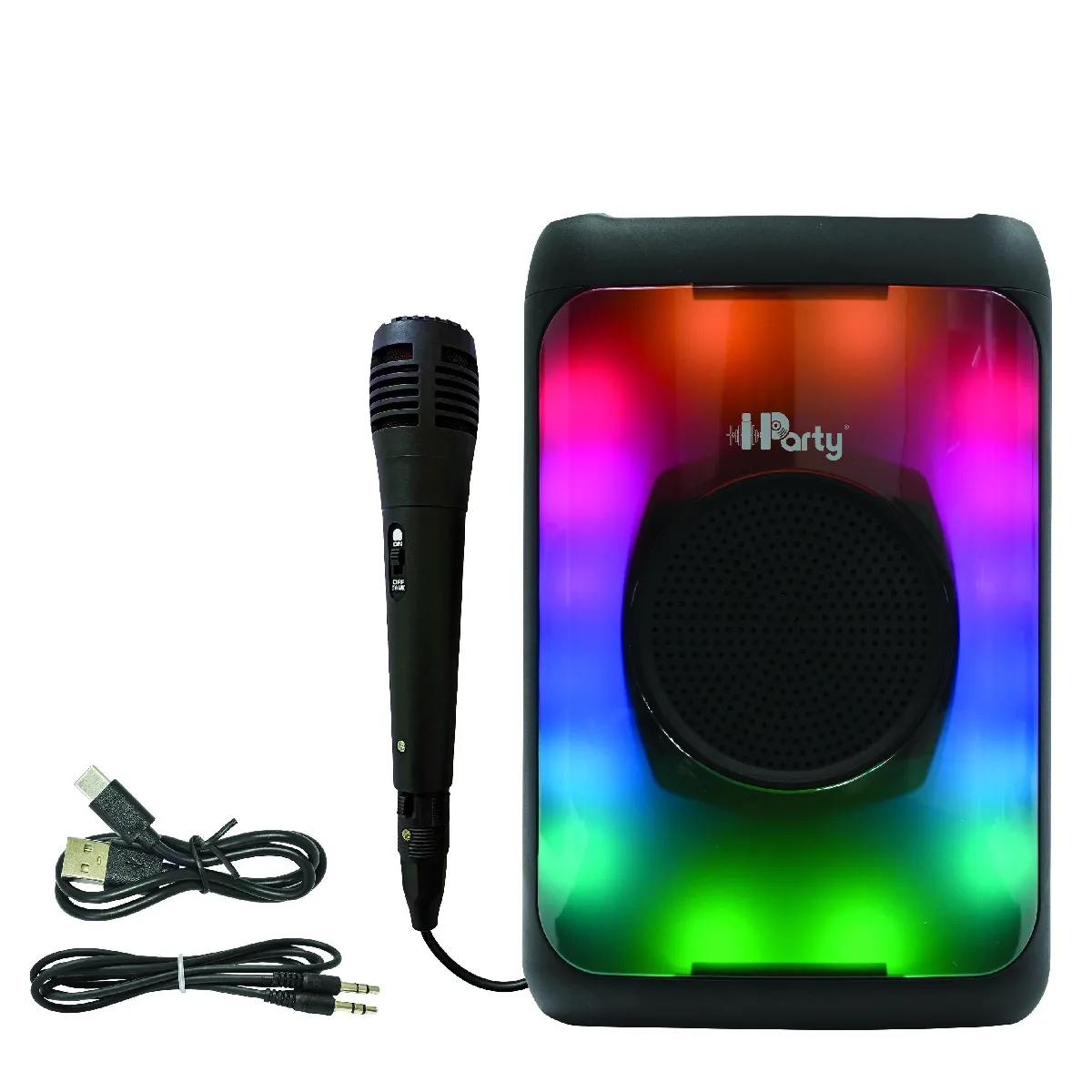 Enceinte Taille Medium Bluetooth® lumineuse effet flammes multicolores avec micro