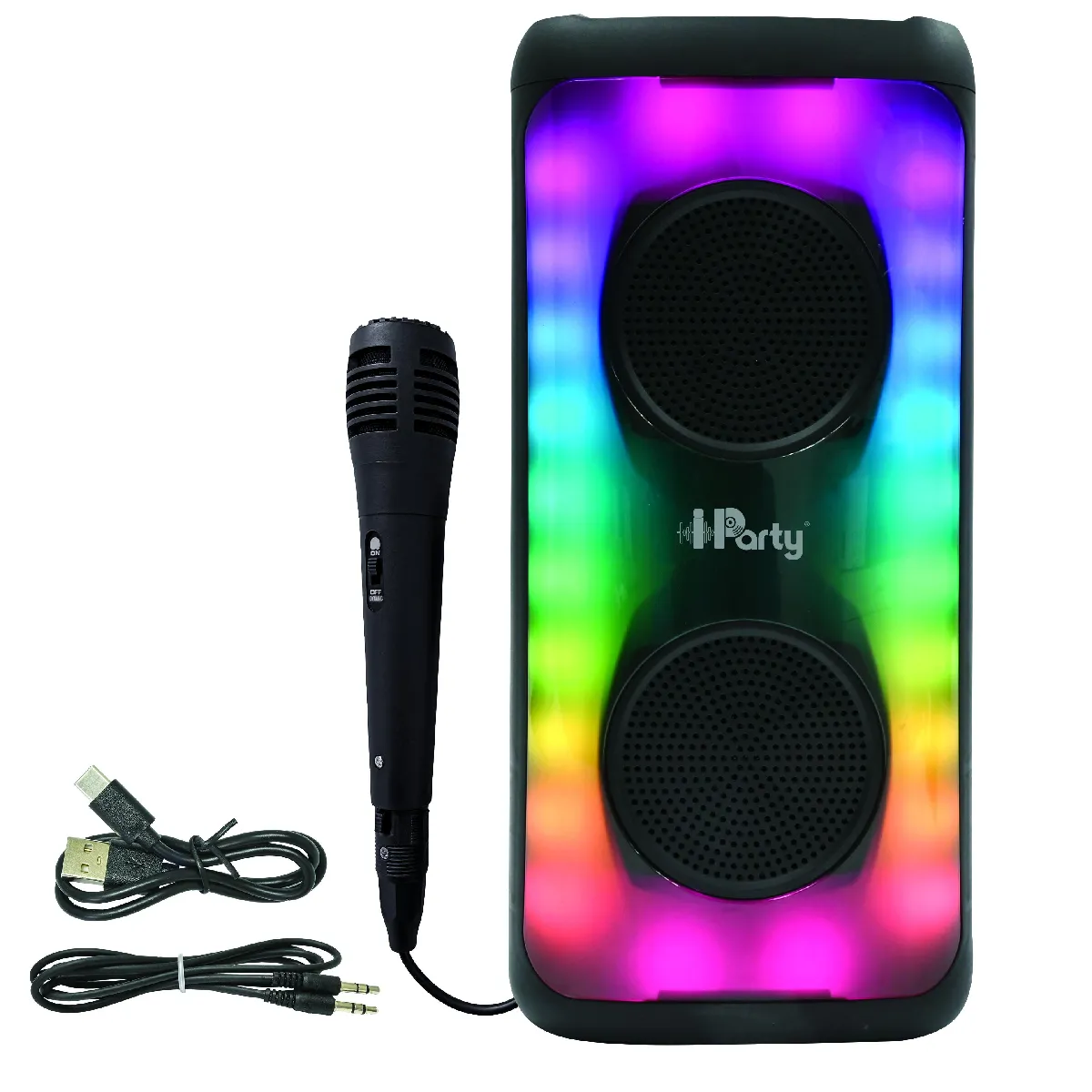Enceinte Grande Taille Bluetooth® lumineuse effet flammes multicolores avec micro