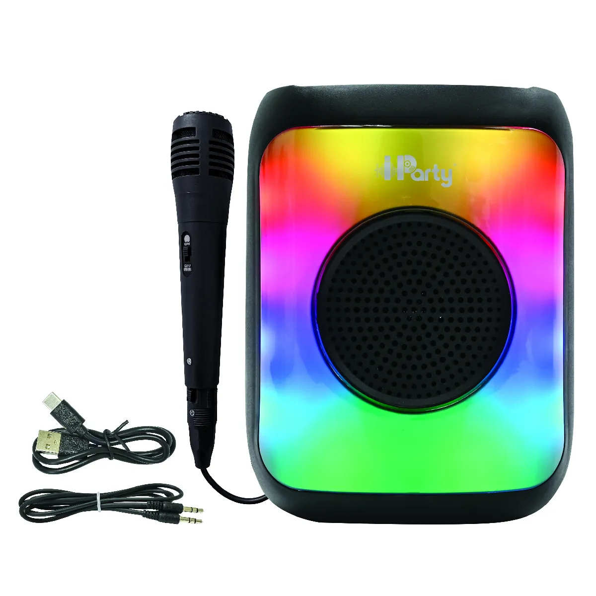 Petite Enceinte Bluetooth® lumineuse effet flammes multicolores avec micro - vue 2
