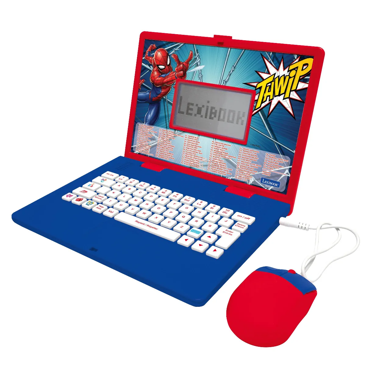 Ordinateur éducatif bilingue avec 164 activités au design Spiderman (EN/FR)
