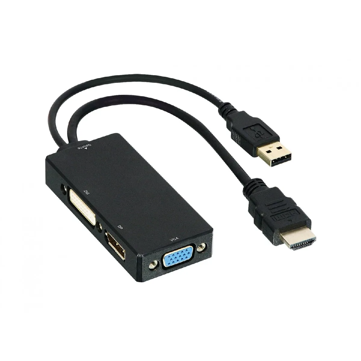 Dlh Energy Adaptateur Hdmi Mâle Vers Dvi/Vga/Dp Femelle - 1 M