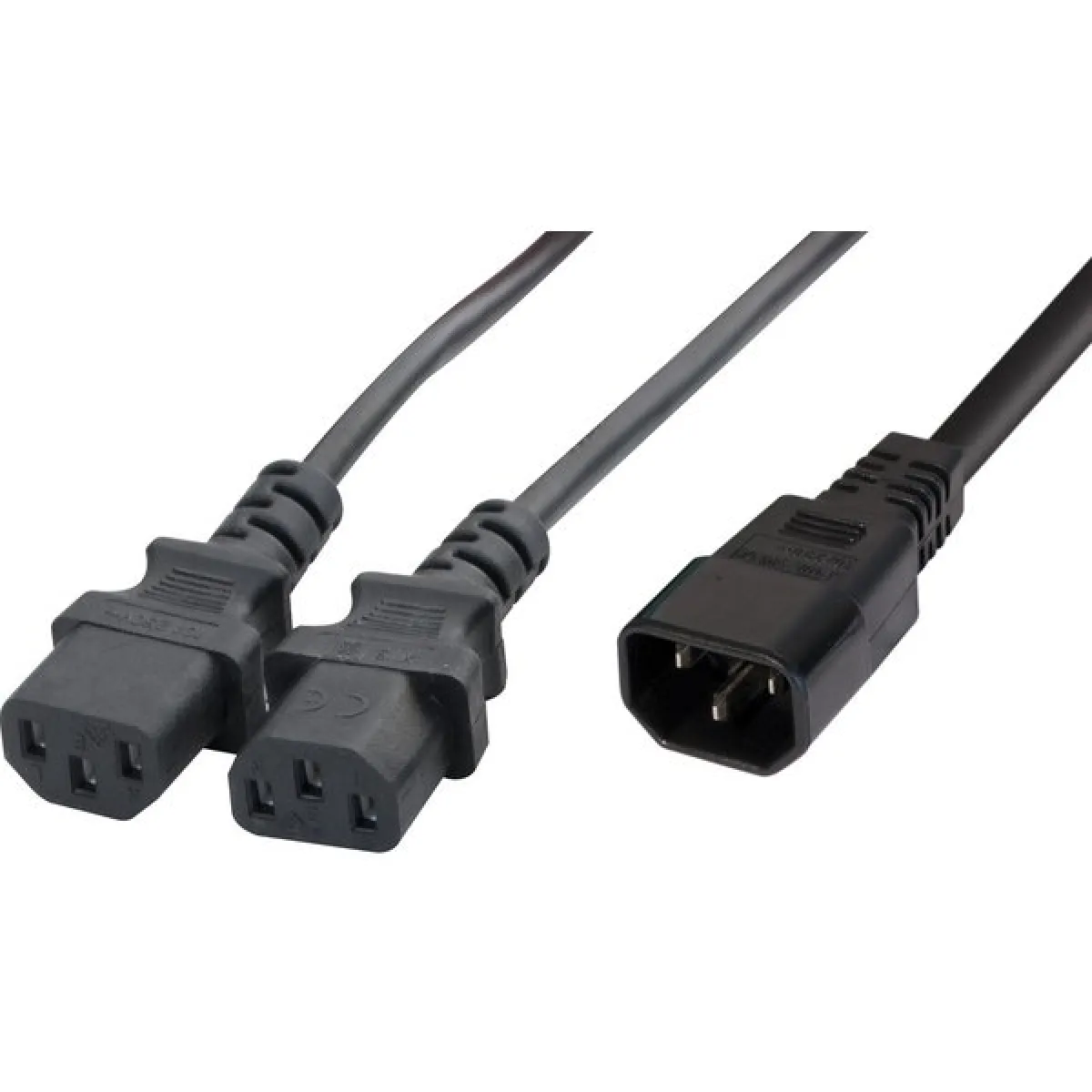 Dexlan Noir Double Rallonge D'alimentation Pour Pc, Moniteur Et Onduleur (1.8 M) - (Coloris )