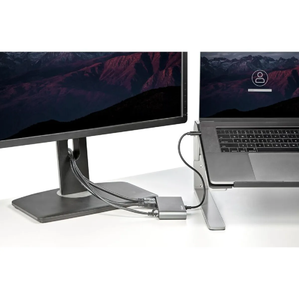 Startech.com Gris Mini Dock Thunderbolt 3 - Station D'accueil Portable Pour Deux Écrans Avec Hdmi 4K 60Hz, 2 X Hub Usb-A, Gbe - Câble De 28 Cm