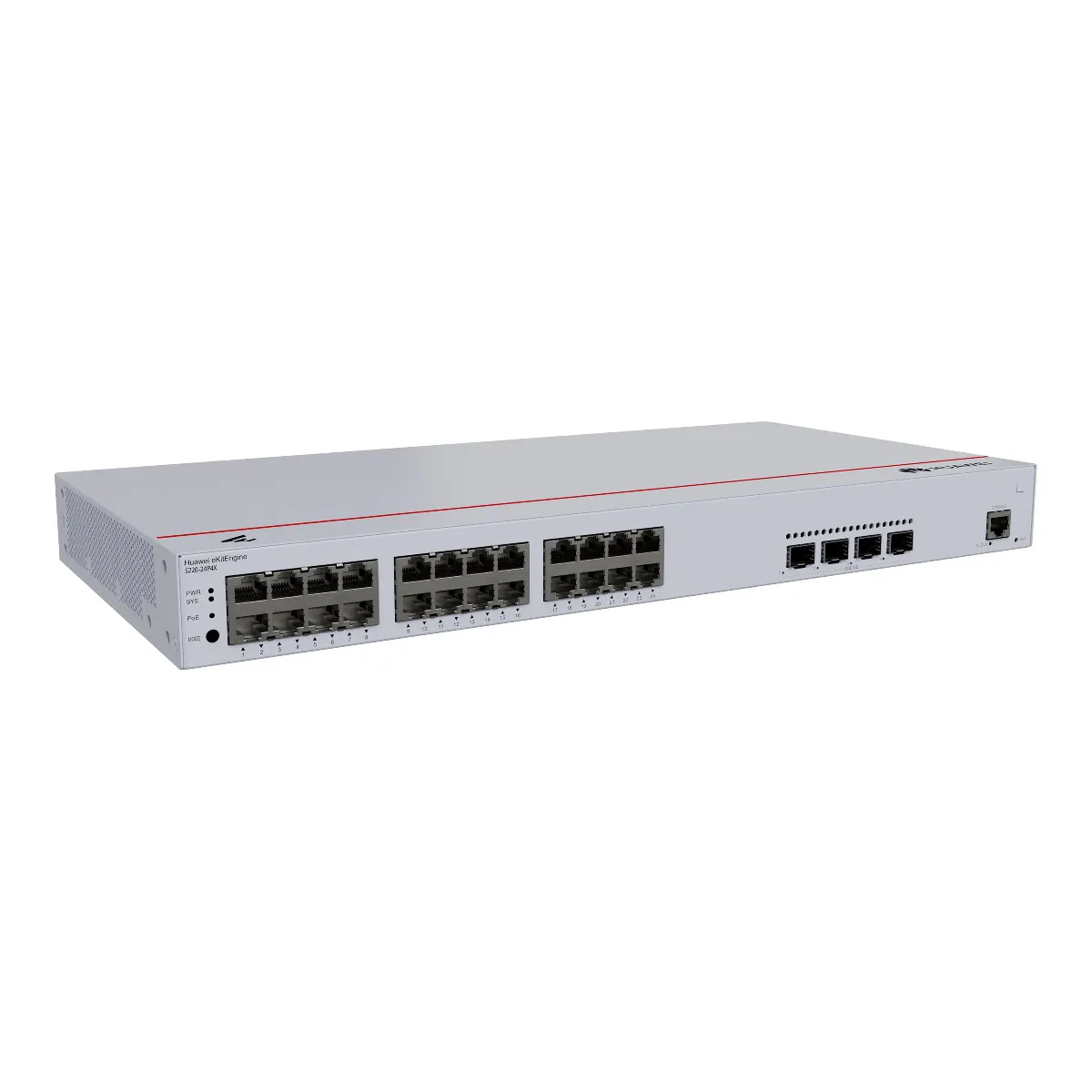 Huawei eKitEngine S220 Series S220 24P4X Commutateur Géré 24 x 101001000 PoE+ + 4 x Ethernet 10 Go SFP+ flux d'air de 'avant vers le côté Montable sur rack PoE+ - vue 2