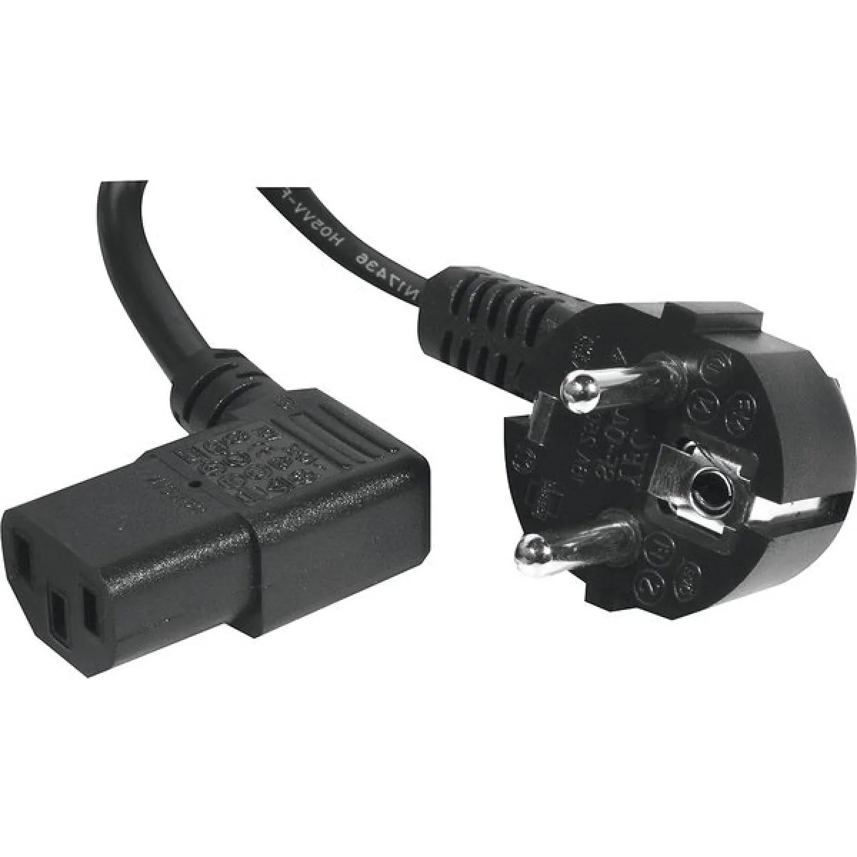 Dexlan Noir Cordon D Alimentation Pc Cee7 / C13 Coudé - 1,8 M