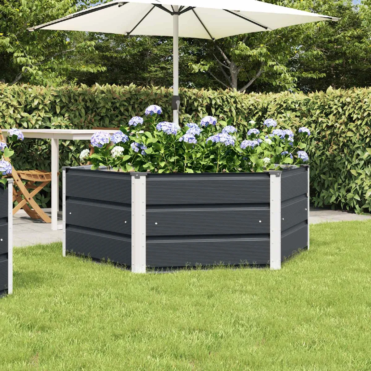 vidaXL Jardinière 129 x 129 x 45 cm Acier - vue 2