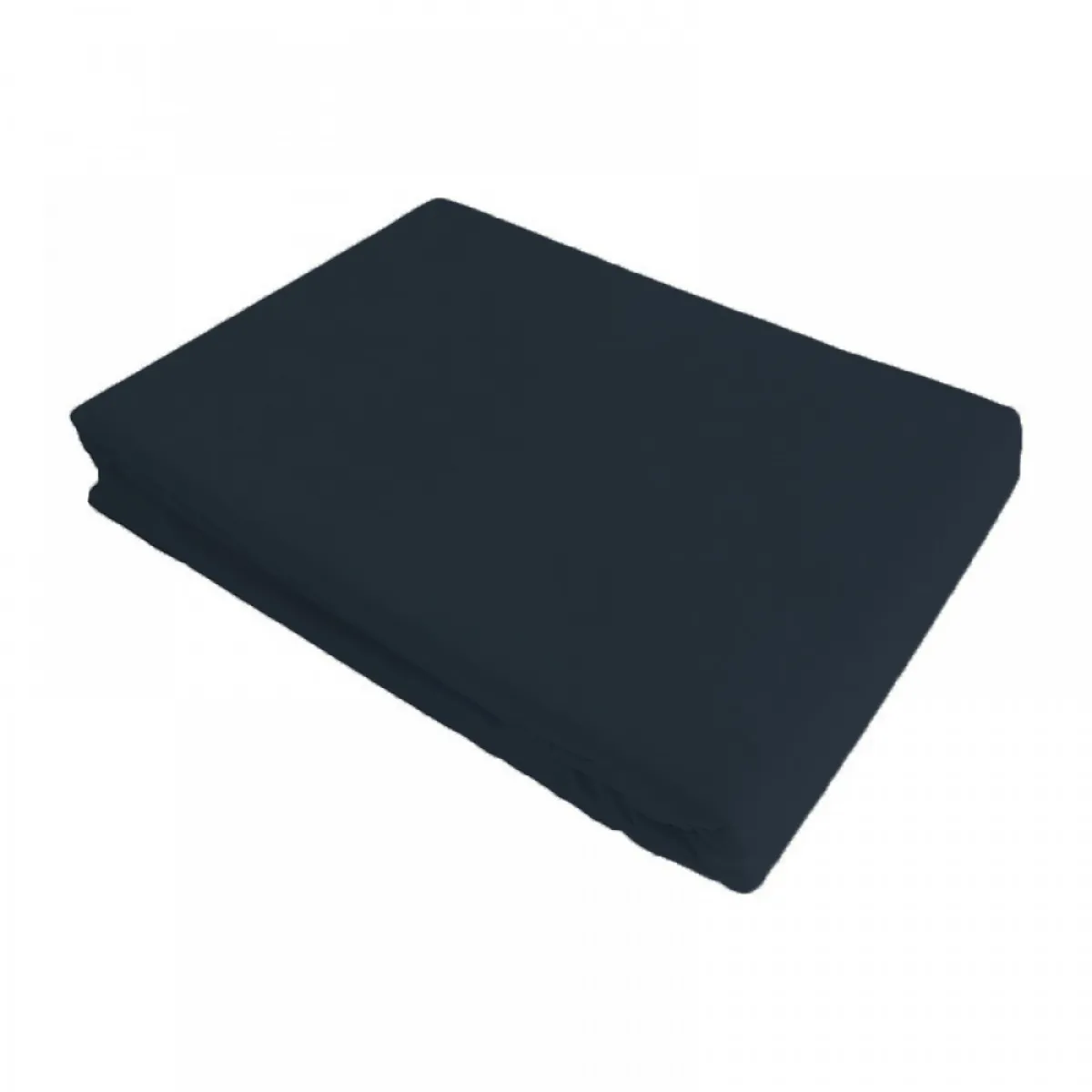 BLANC AVENUE Drap plat satin de coton bleu