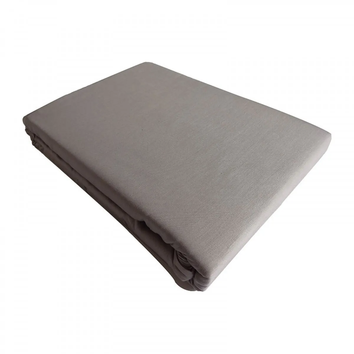 BLANC AVENUE Drap plat satin de coton gris