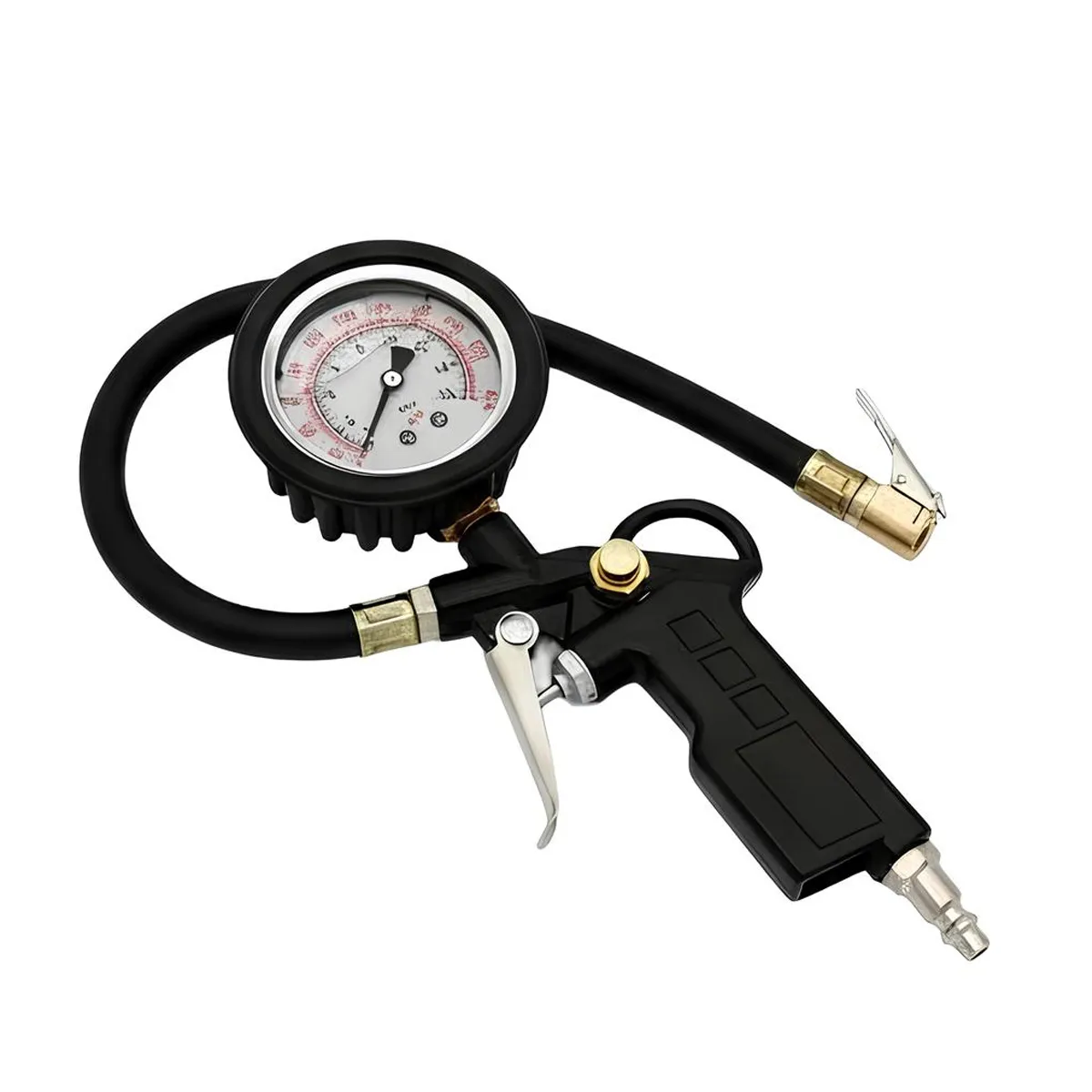 Avizar Noir Pistolet De Gonflage À Main Avec Manomètre Précis Pour Pneus