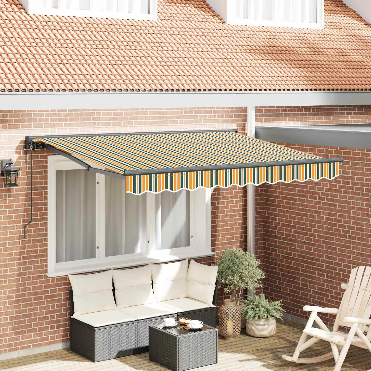 vidaXL Auvent Rétractable Jaune et 300x200 cm - vue 10