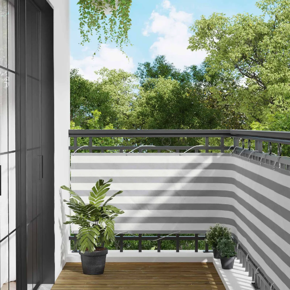 vidaXL Écran de balcon Jaune et 75 x 200 cm - vue 2
