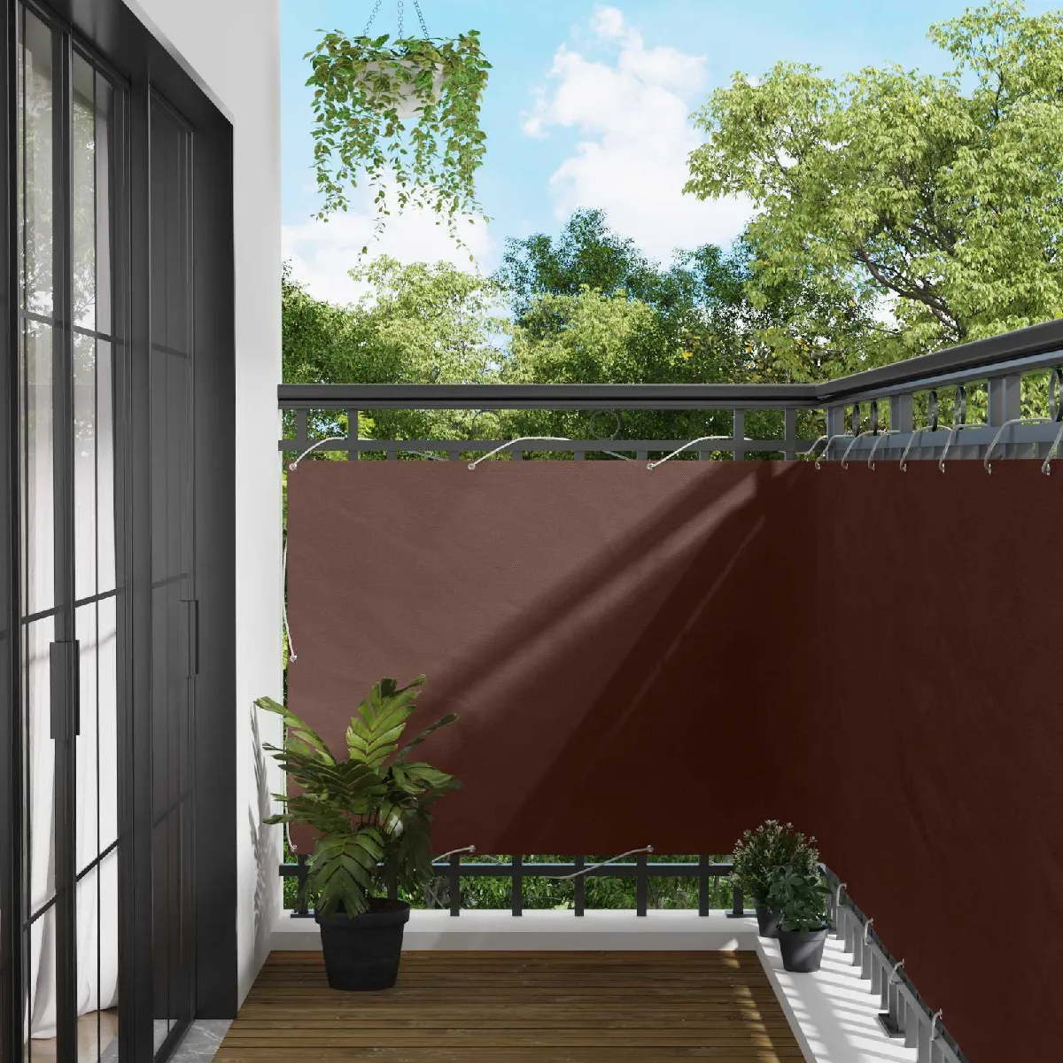 vidaXL Écran de balcon 120 x 200 cm Tissu Oxford - vue 2