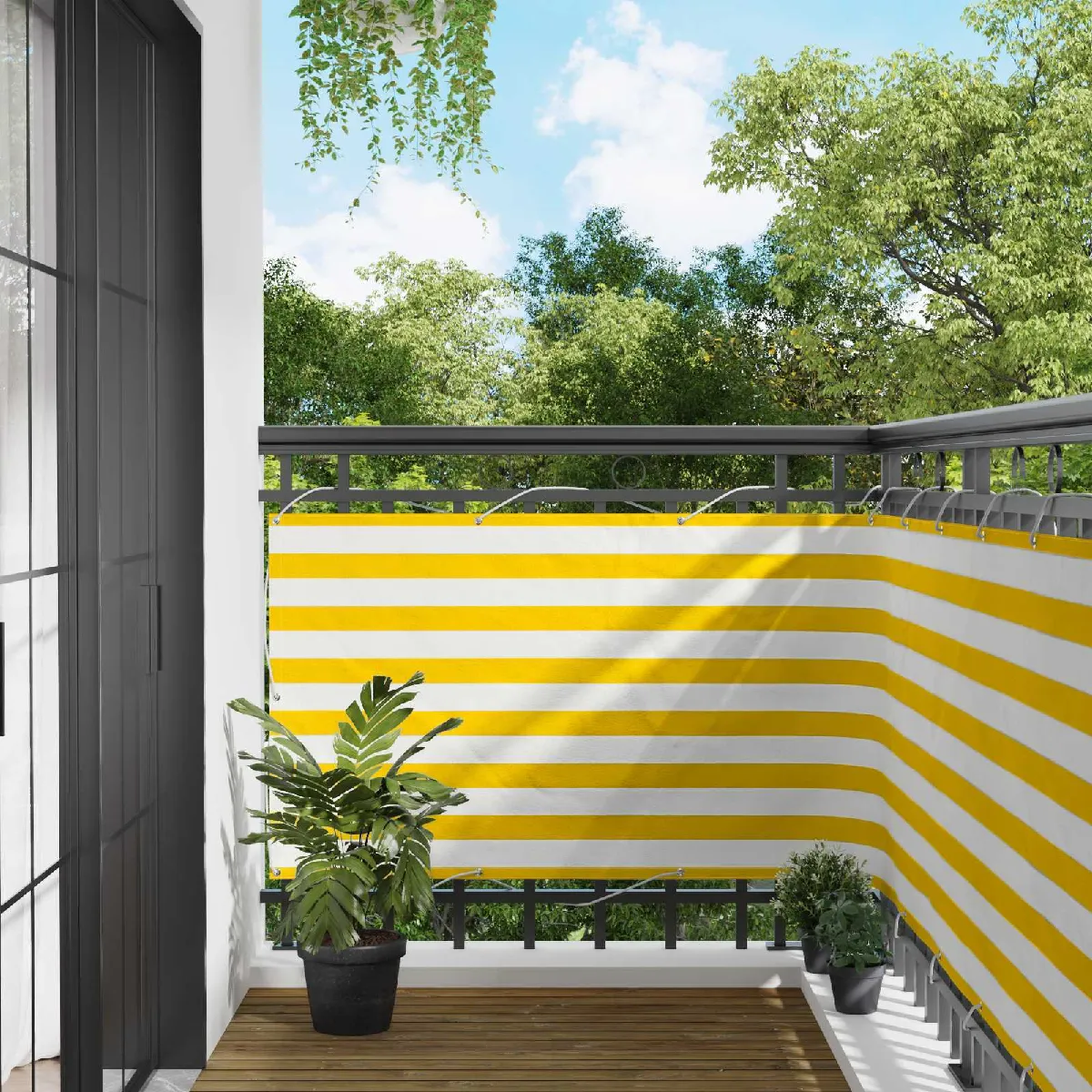 vidaXL Écran de balcon et 100 x 400 cm Tissu Oxford - vue 4