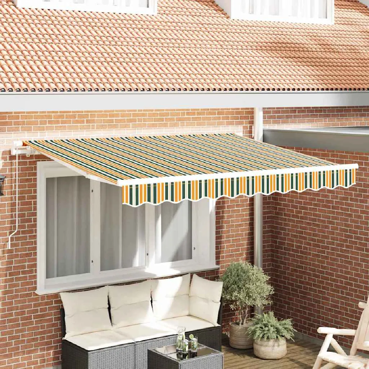 vidaXL Auvent Rétractable Jaune et 300x200 cm - vue 9