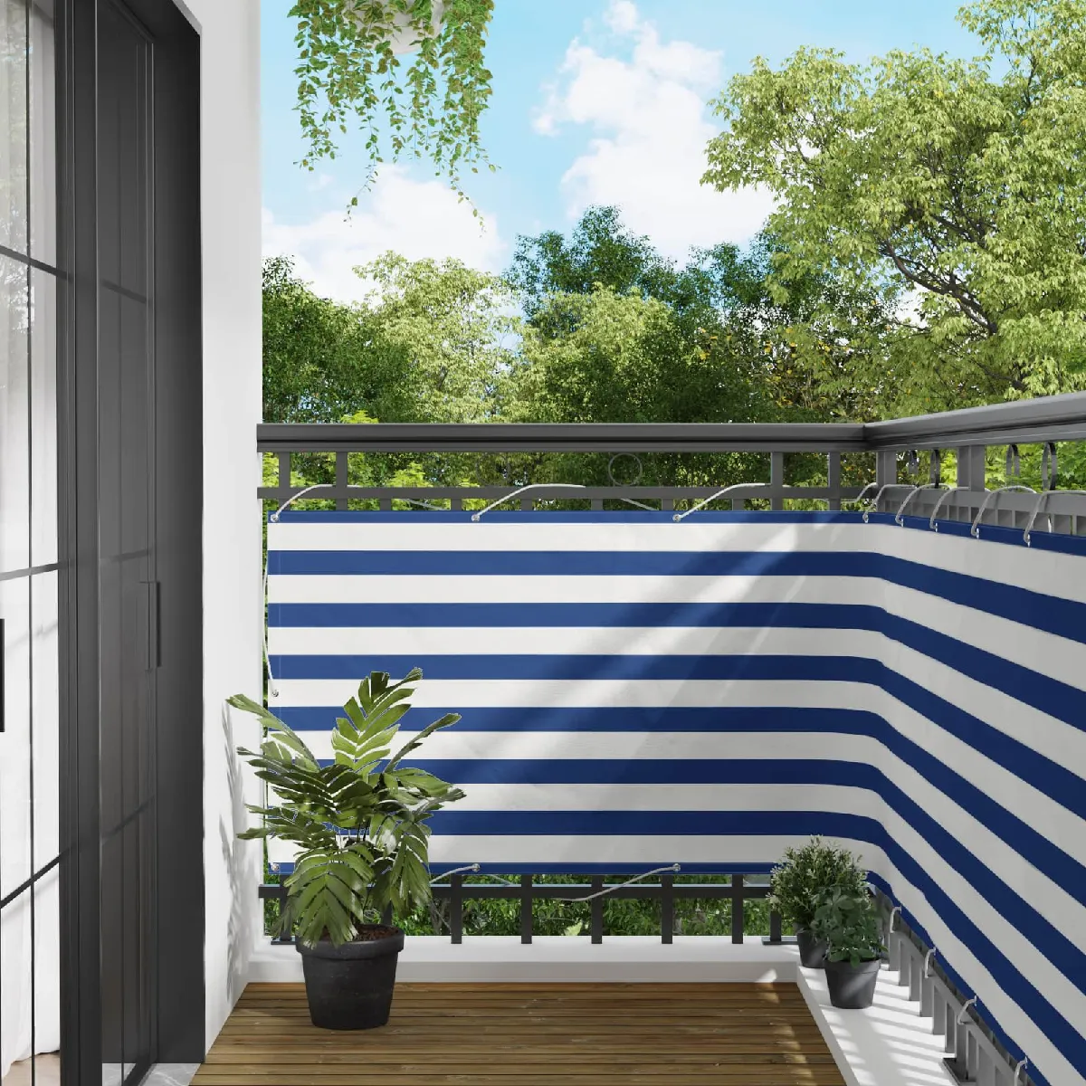 vidaXL Écran de balcon et 100 x 400 cm Tissu Oxford - vue 2