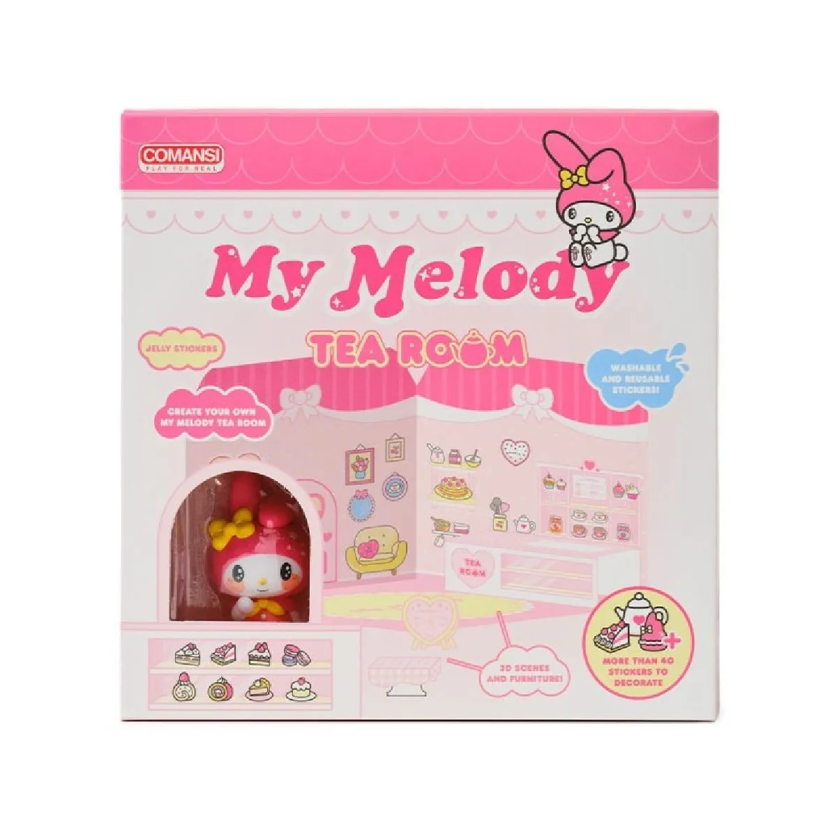 Comansi Hello Kitty And Friends - Mini Figurine Maison Des Autocollants My Melody Tea Room