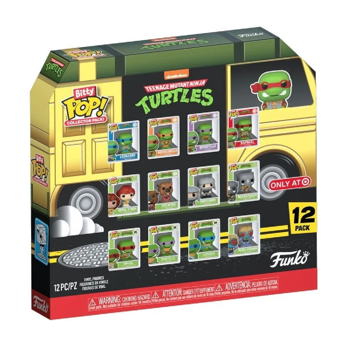Funko Bitty Pop! Teenage Mutant Ninja Turtles TMNT 12pc Multipack 2.2 Cm Teenage Mutant Ninja Turtles RetroClassicCollectionnable Étagère Empilable Incluse Idée de Cadeau