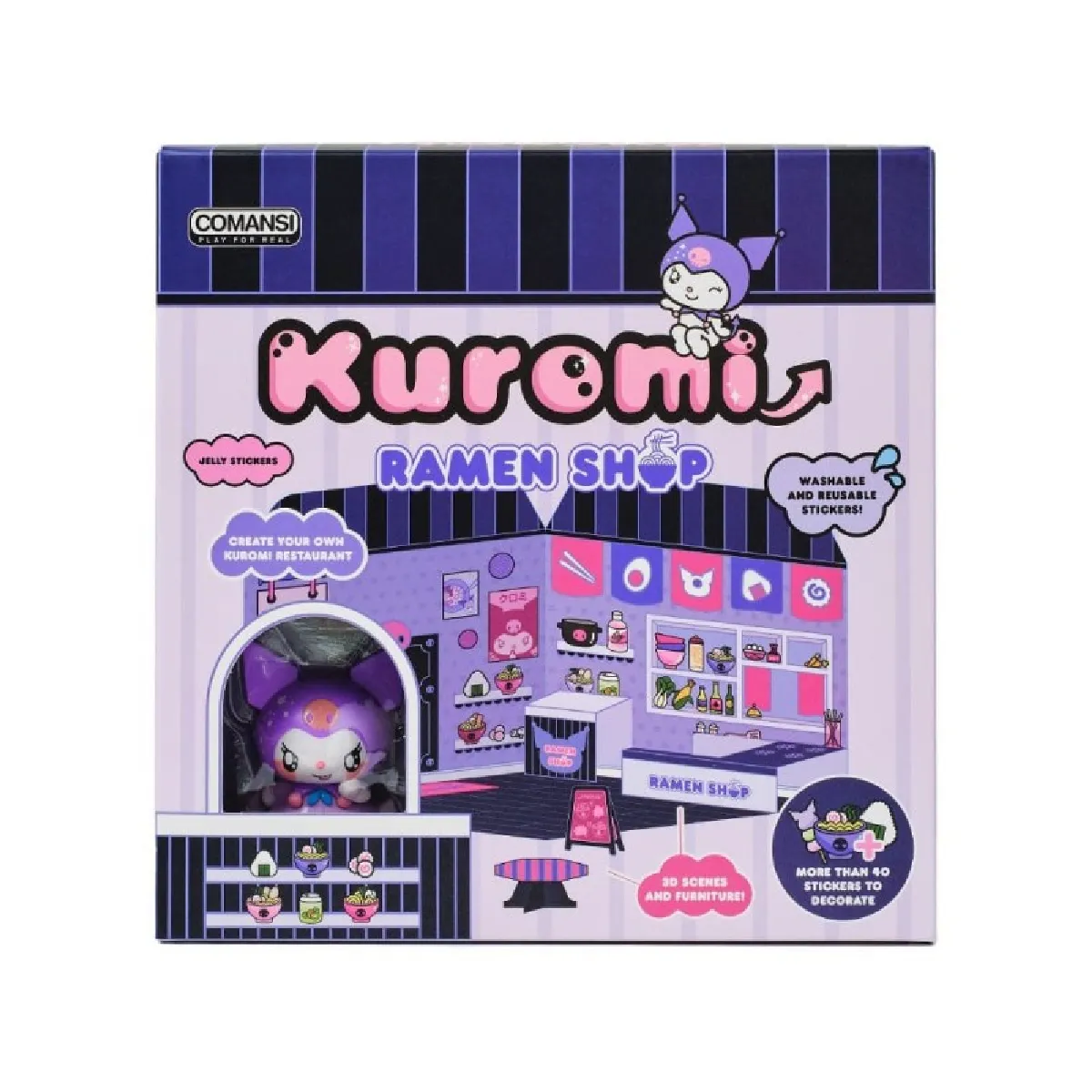 Comansi Hello Kitty And Friends - Mini Figurine Maison Des Autocollants Kuromi Ramen Shop