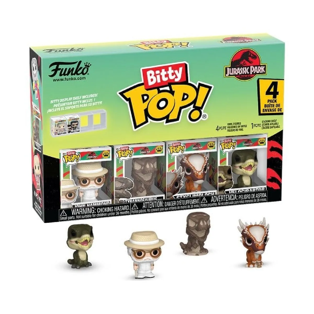 Funko Jurassic Park - Pack 4 Figurines Bitty Pop! Jurassic Park Series 2 2,5 Cm