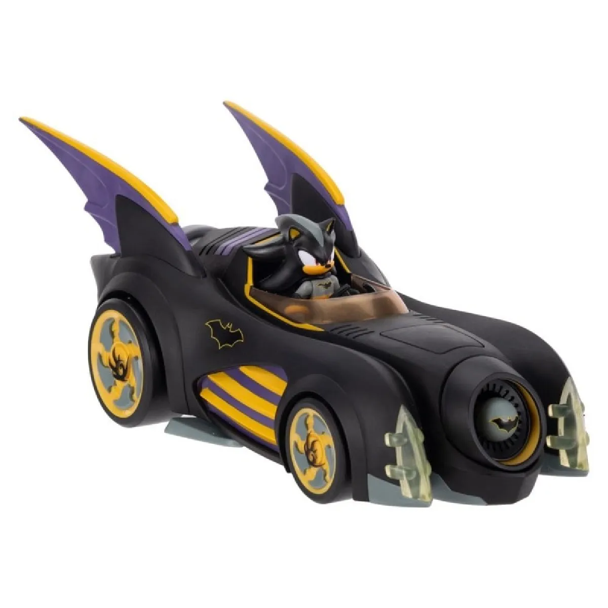 Jakks Pacific Dc X Sonic The Hedgehog - Figurine Avec Véhicule Shadow Batman & Batmobile 6 Cm