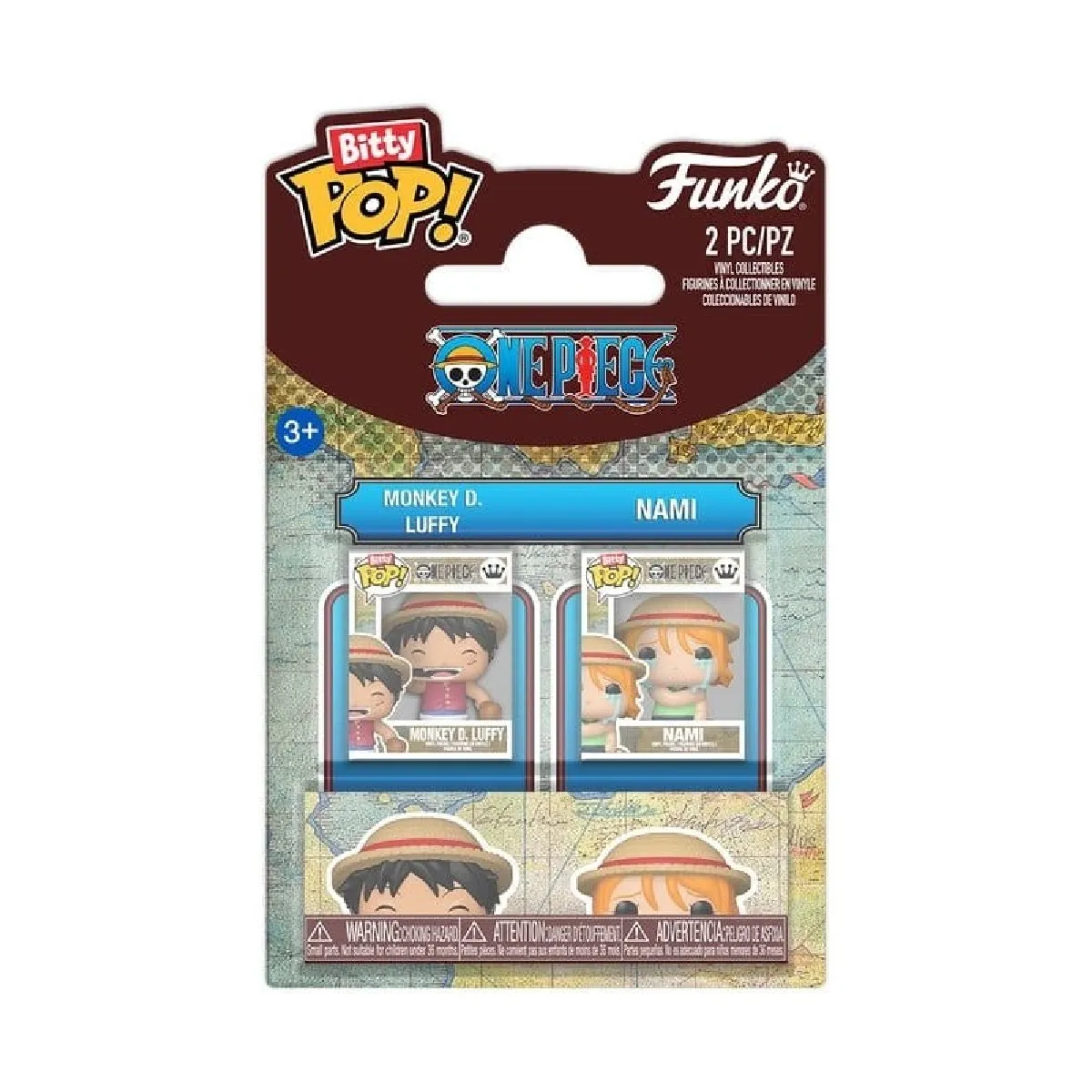 Funko One Piece - Figurines Bitty POP! Monkey D. Luffy & Nami 2 cm