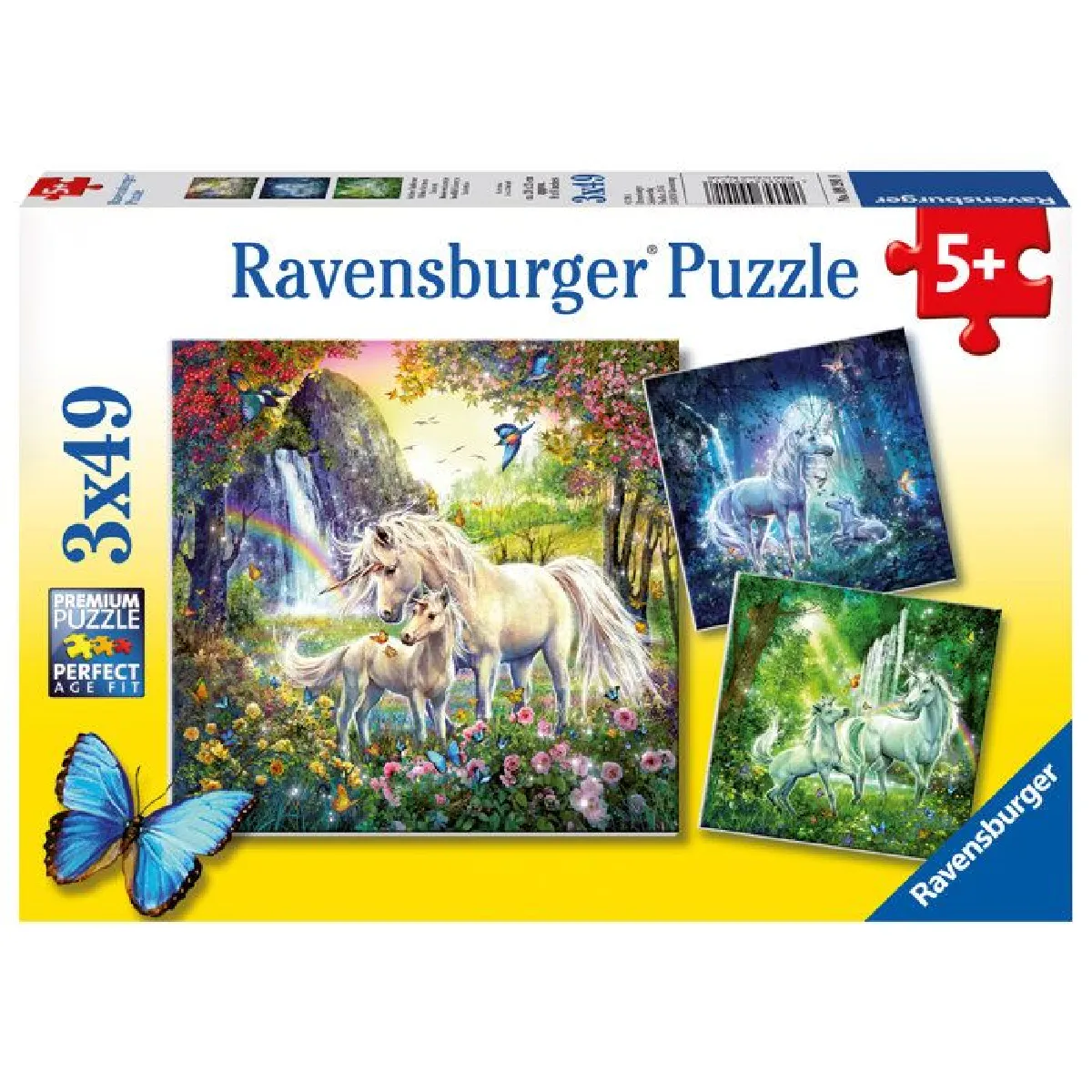 Ravensburger Puzzle 3 x 49 pièces - Licornes