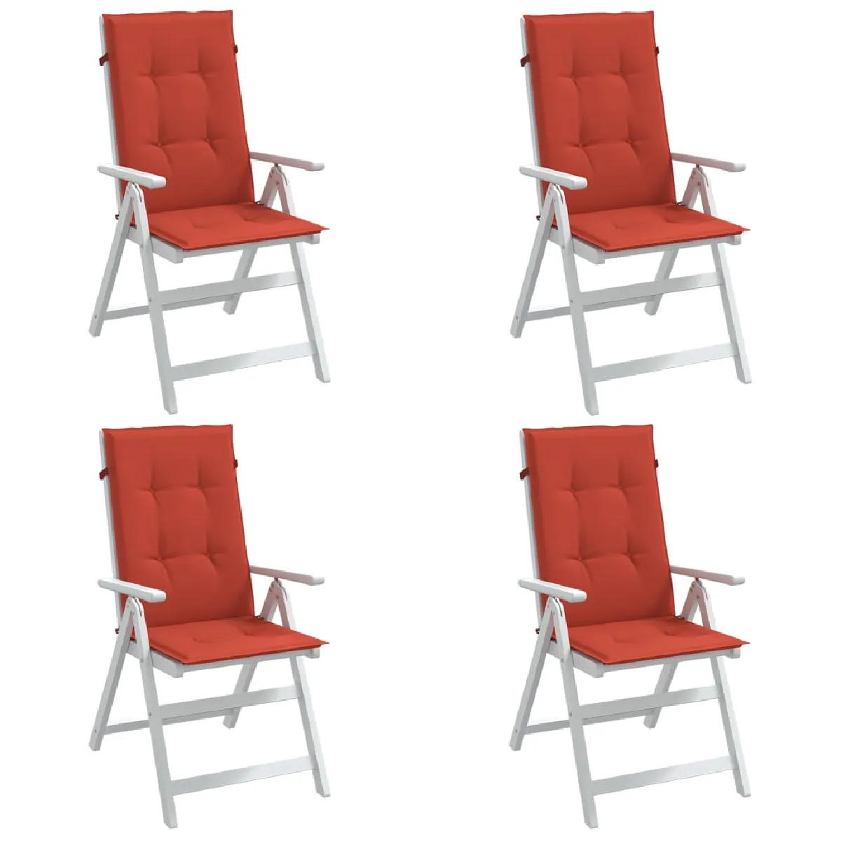vidaXL Lot de 4 Coussins de Chaise à Dossier Haut Oreillers de Balcon Coussins de Sièges Patio Jardin Terrasse Extérieur 4002431 - vue 2