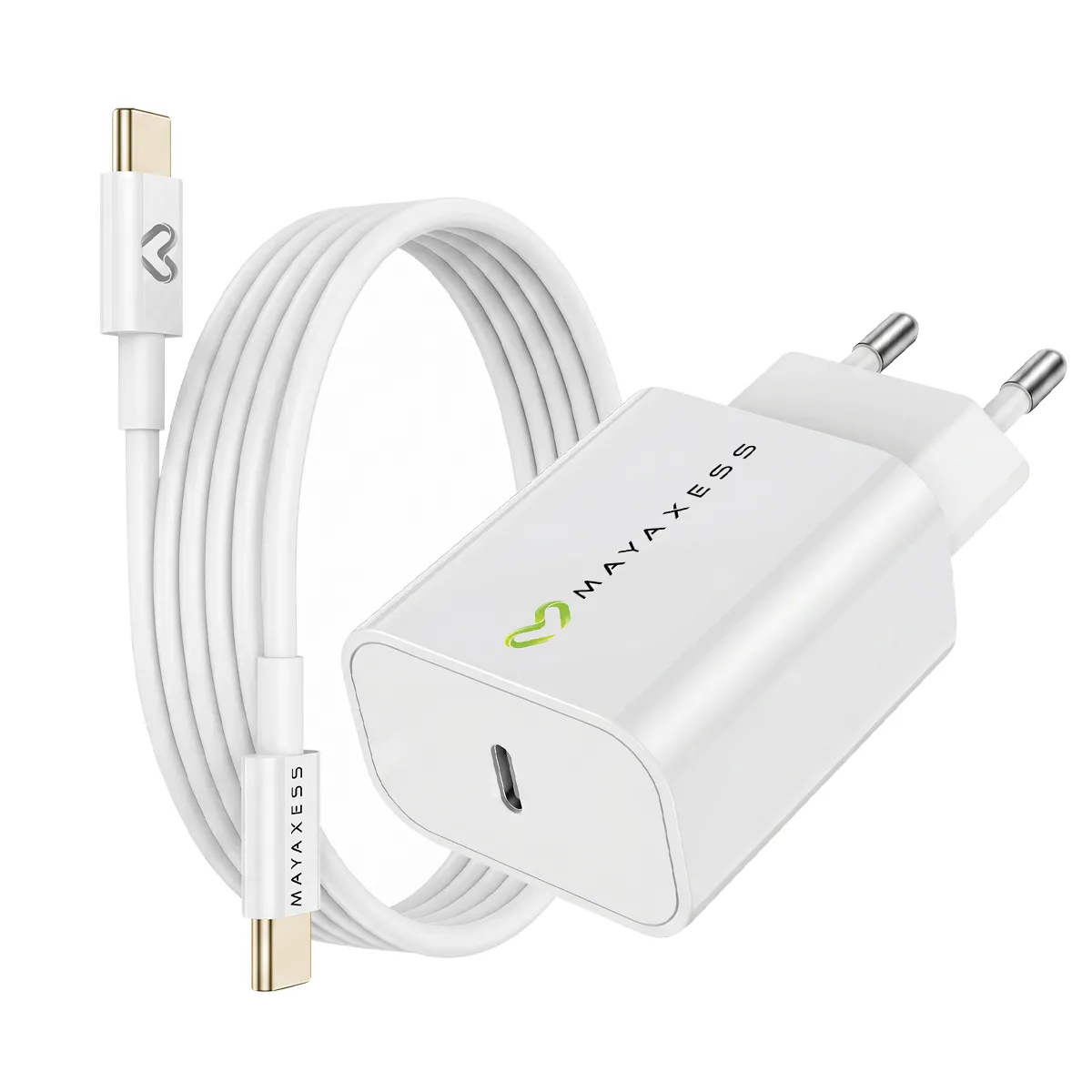 Mayaxess Blanc Chargeur Secteur Pour Iphone 16 Plus 20W + Câble Usb-C 1M