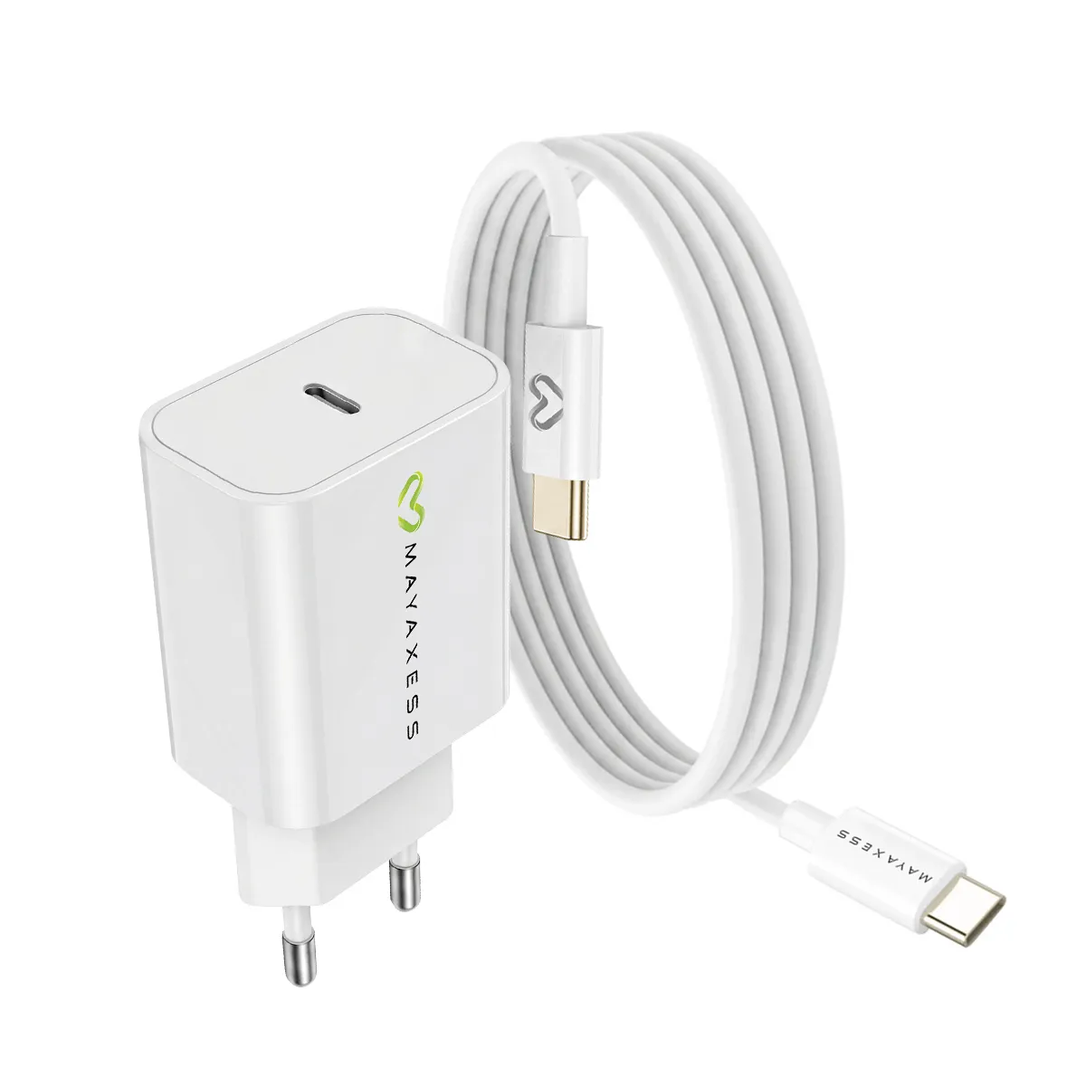 Mayaxess Blanc Chargeur Secteur Pour Galaxy S21 Ultra 20W + Câble Usb-C 1M