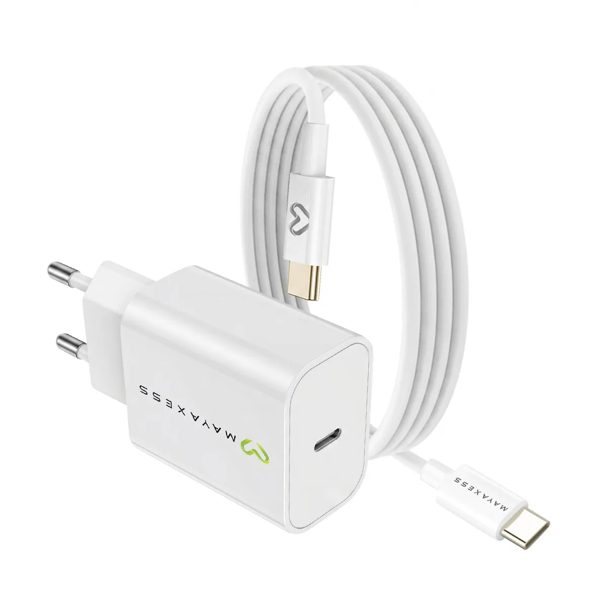 Mayaxess Blanc Chargeur Secteur Pour Galaxy S21 Fe 20W + Câble Usb-C 1M
