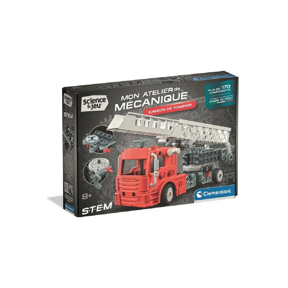 Clementoni Camion de pompier Set de construction 170+ pièces direction fonctionnelle échelle déployable et Neuf - vue 5