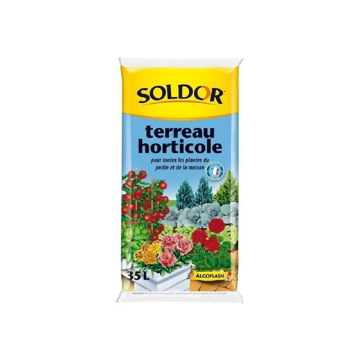 SOLDOR Terreau horticole pour toutesLes plantes du jardin et de la maison - 35L
