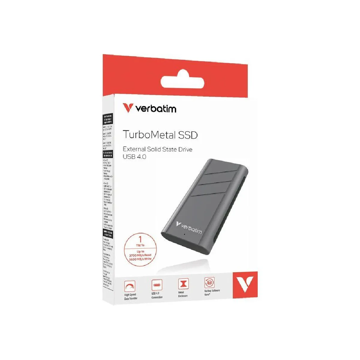 Verbatim TurboMetal SSD Portable 1 To - Gris - USB-C
