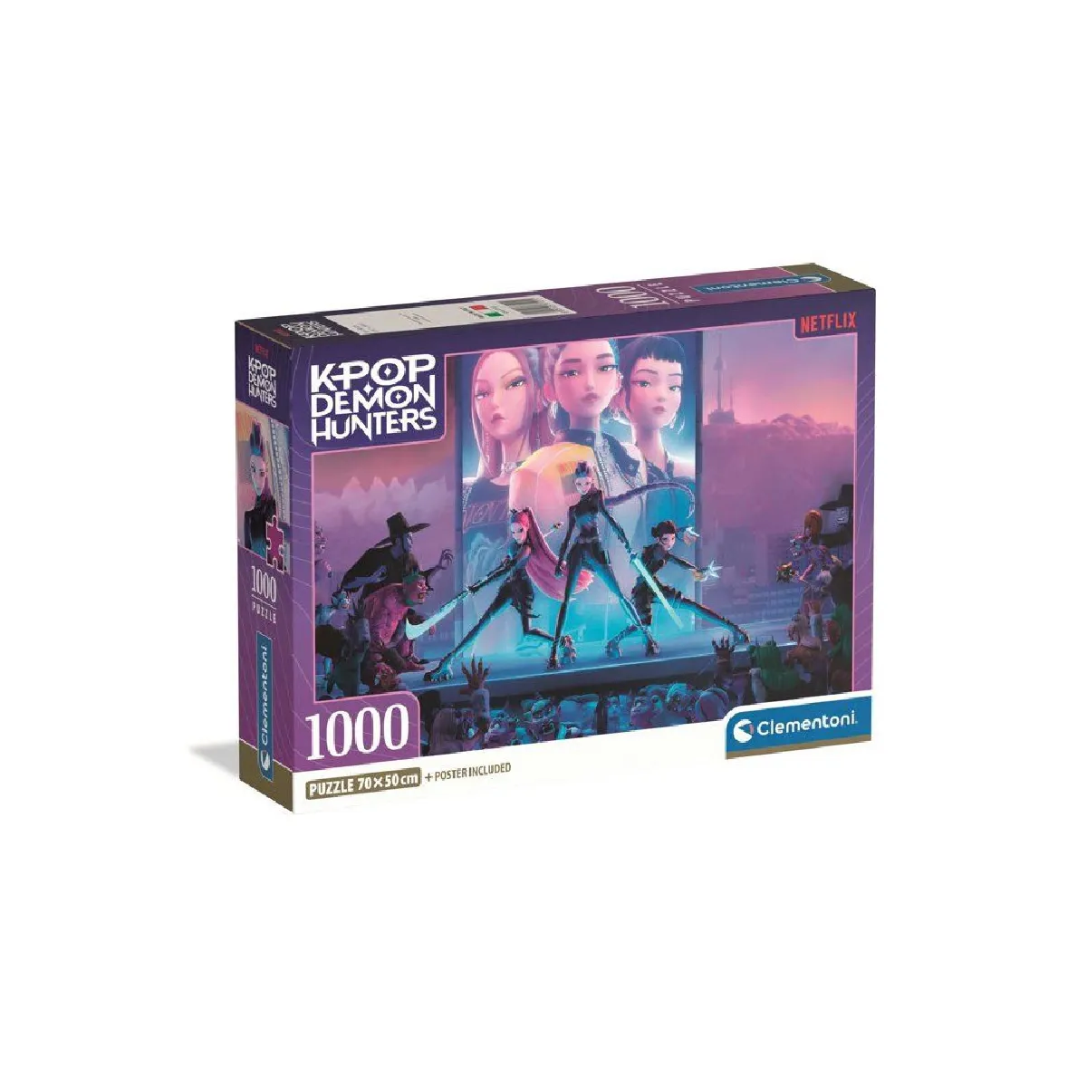 Puzzle Clementoni K Pop Demon Hunters 1000 pièces avec poster 70 x 50 cm Neuf - vue 4