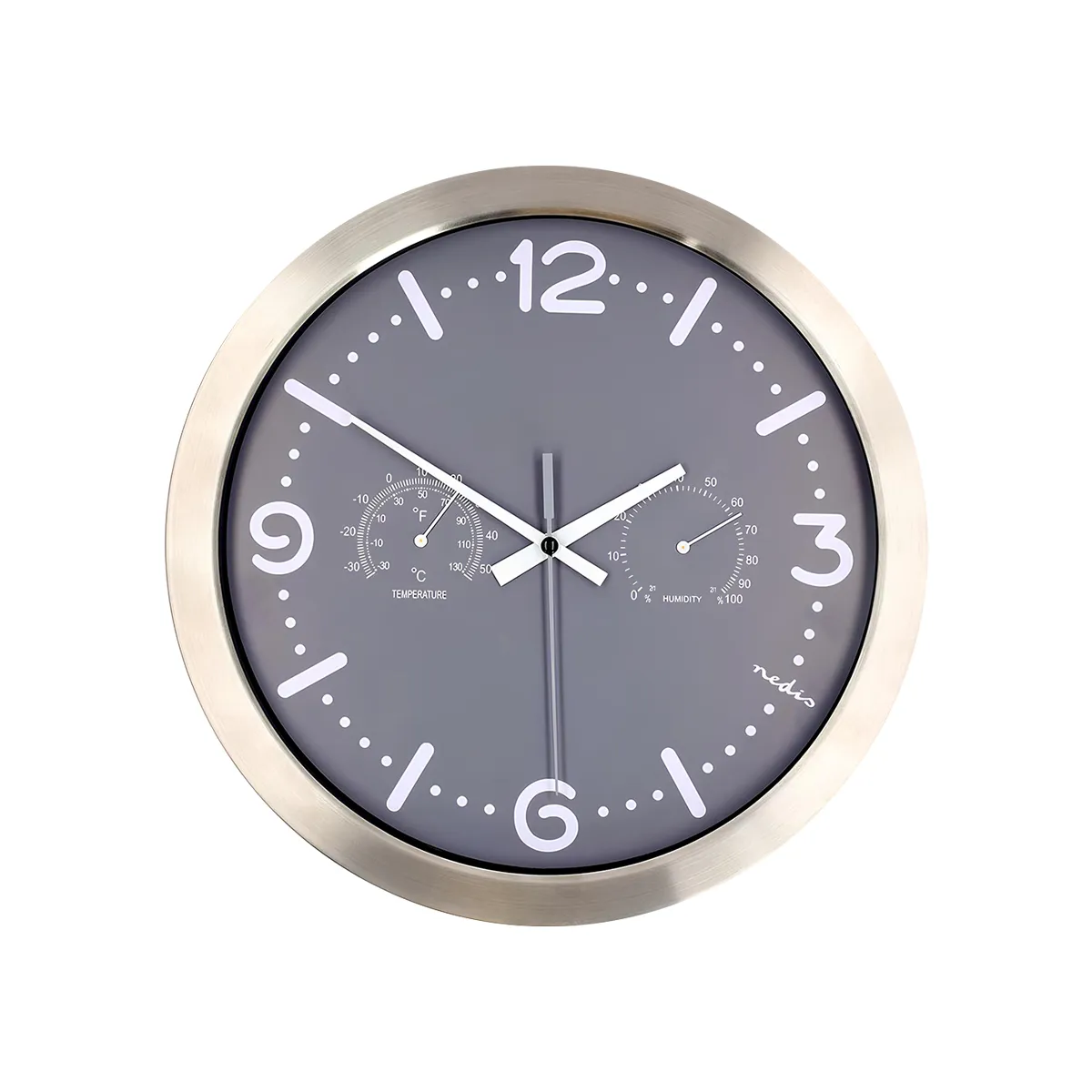Nedis Gris Horloge Murale Analogique