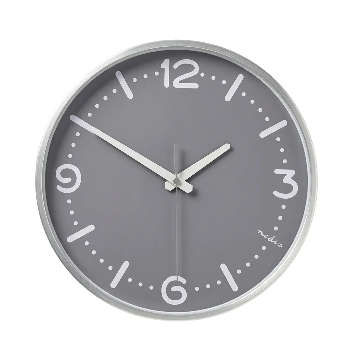 Nedis Gris Horloge Murale Ronde