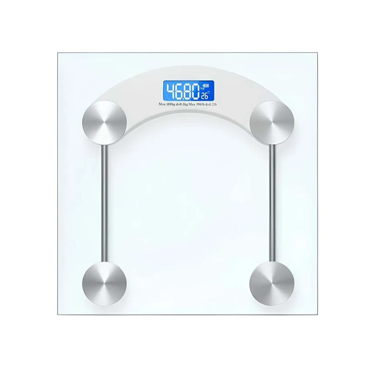 AVIZAR  Balance &Eacute;lectronique Num&eacute;rique 180 Kg 30 x 30 cm avec &Eacute;cran LCD Blanc