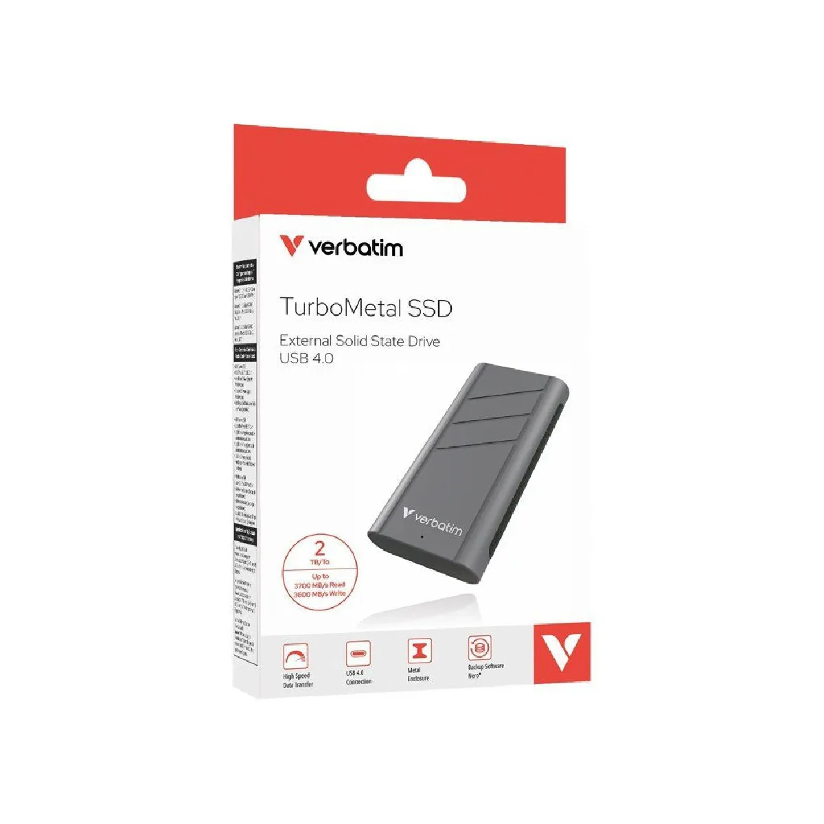 Verbatim TurboMetal - SSD externe portable 2 To - Gris