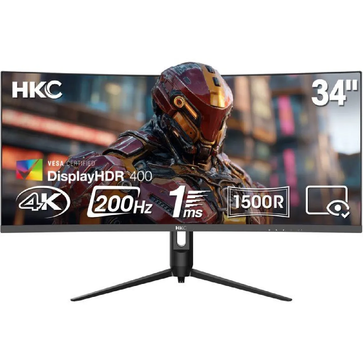 Hkc Noir Ecran Pc Gaming Cg345u 34" Incurvé 200 Hz Uwqhd - Image 3