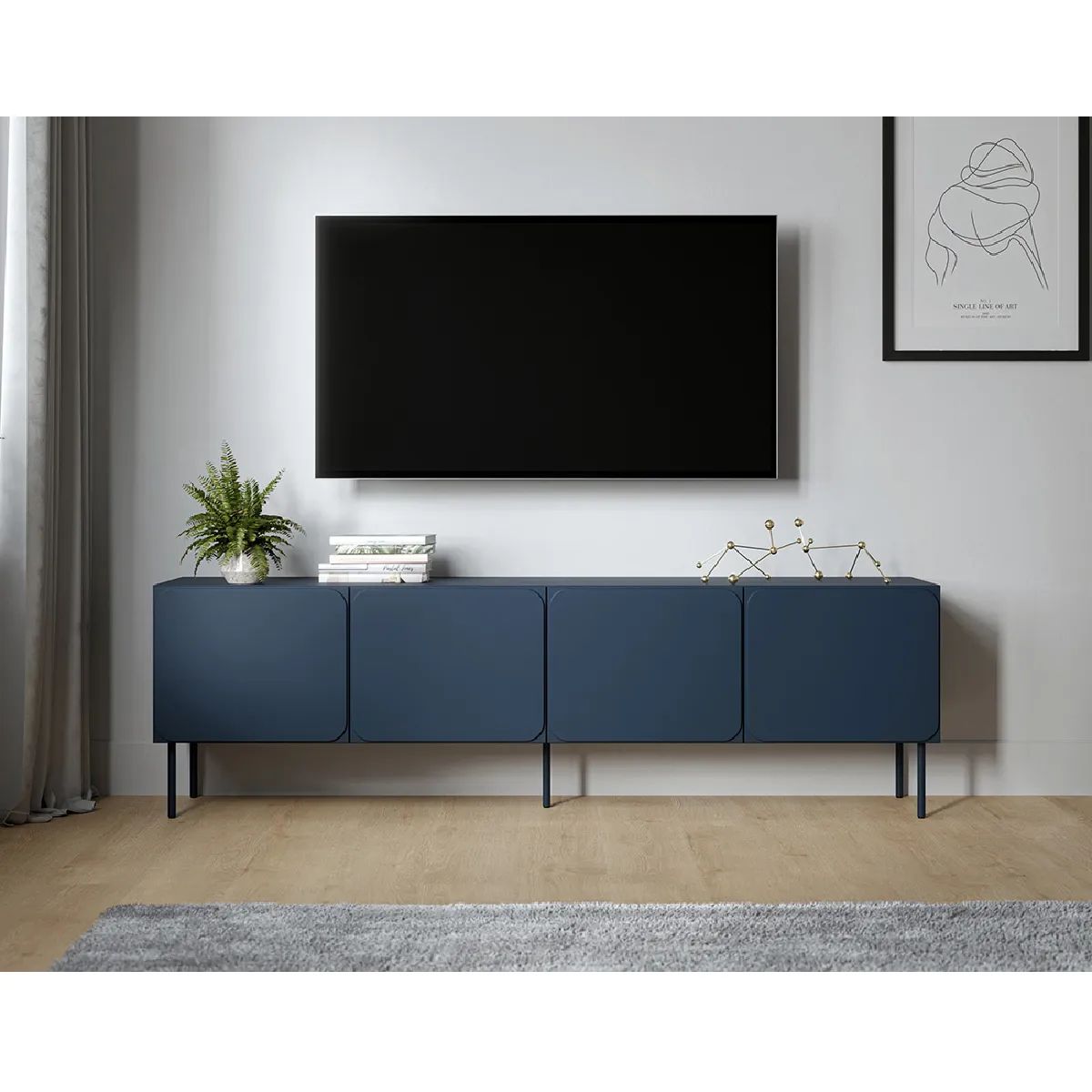Elvis - meuble tv 200 cm - 4 portes